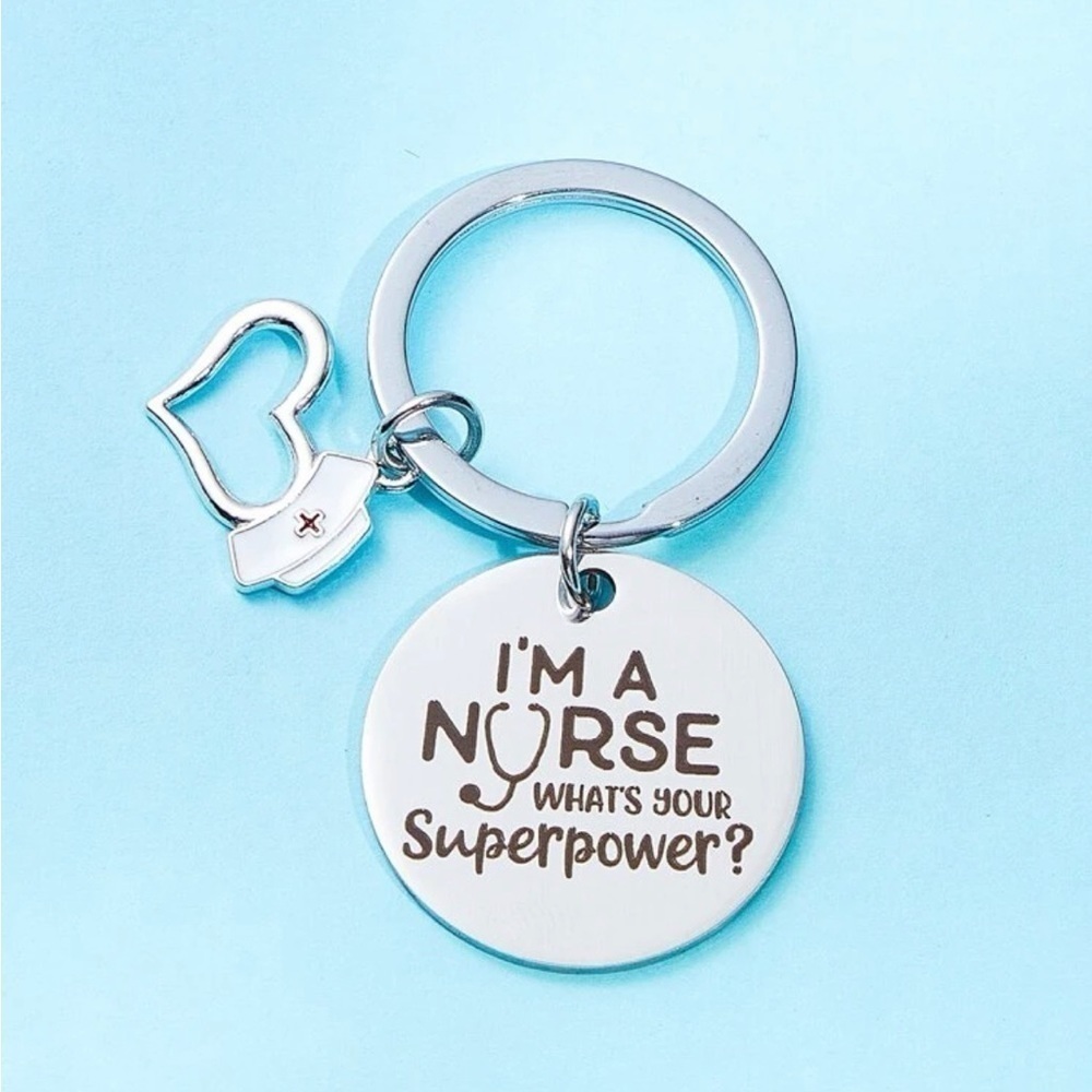 I Am A Nurse Silver KeyChain